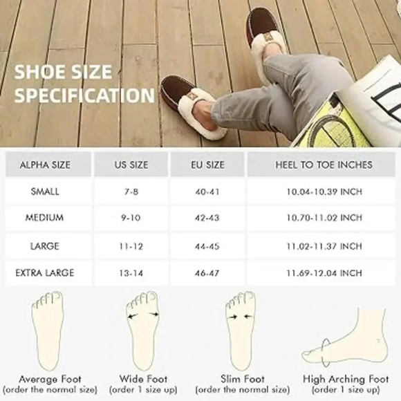 Men\'s Cozy Memory Foam Slippers,Fuzzy Wool-Like Plush Fleece Lined House Slipper main image 7